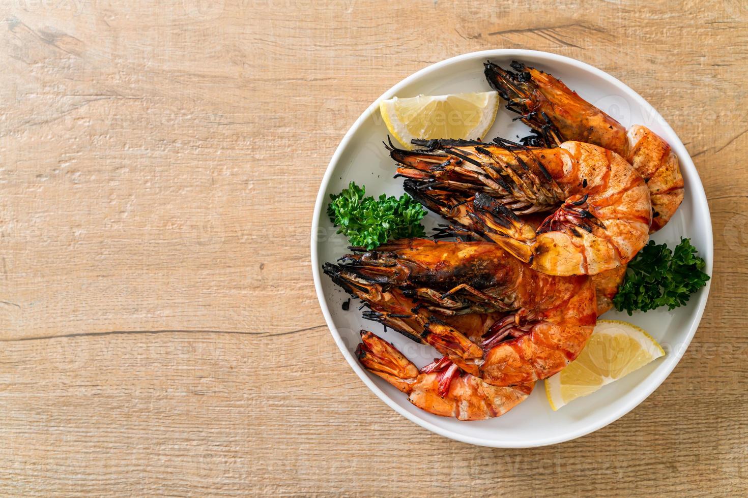 grilled tiger prawns or shrimps photo