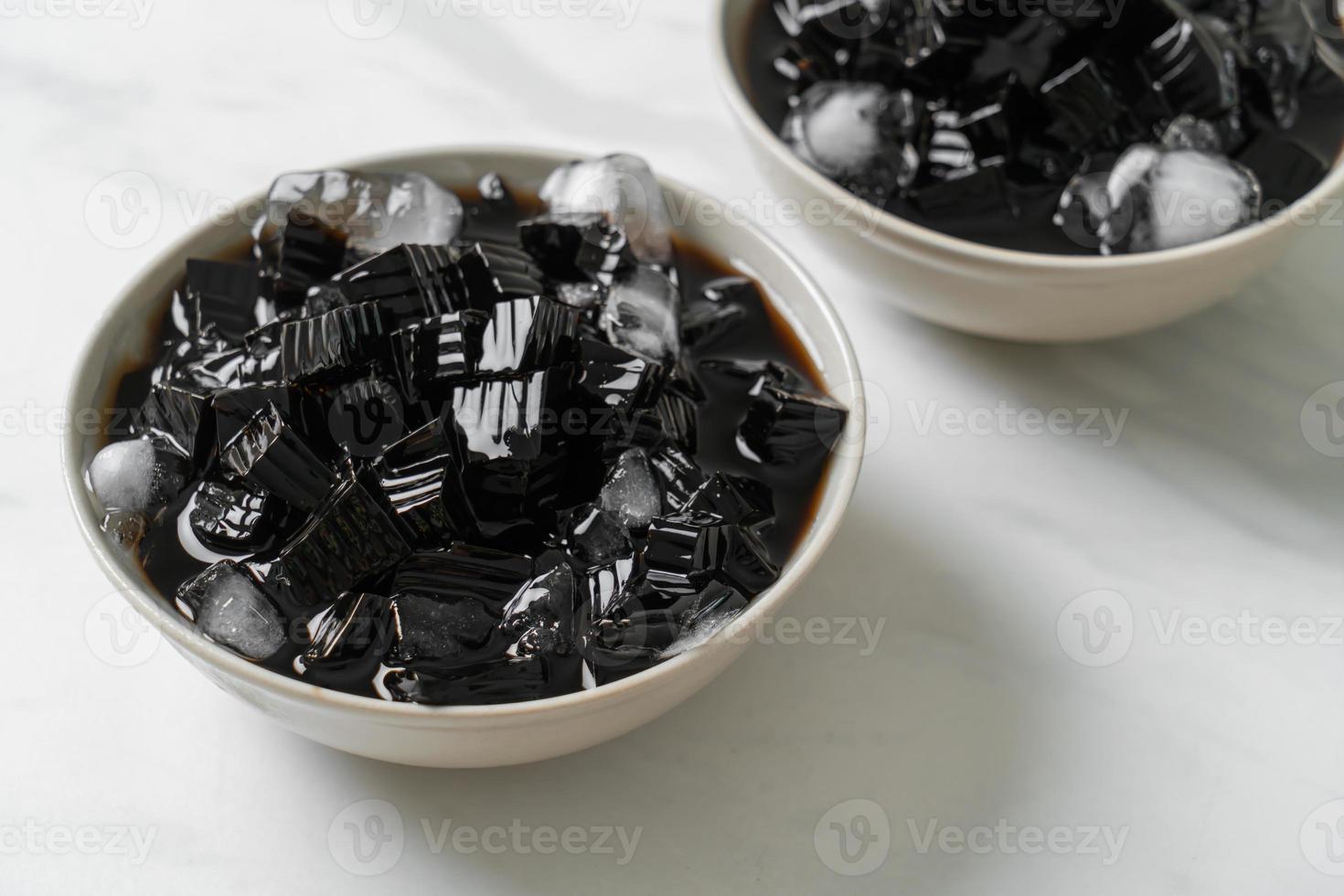 Black grass jelly with ice photo