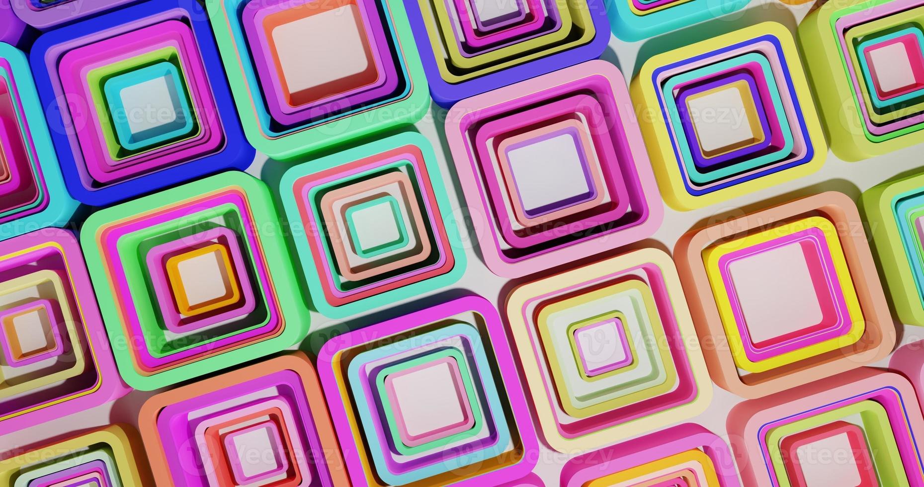 abstract background using colorful diagonal 3d large size square shapes, orthographic camera, 3d rendering and 4K size photo