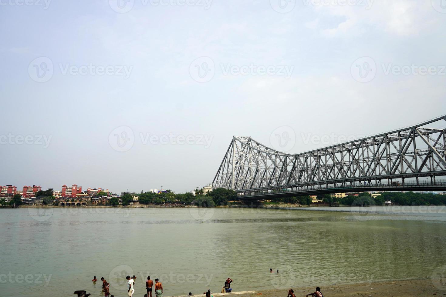 View of Howrah Bridge from Jagannath Ghat photo
