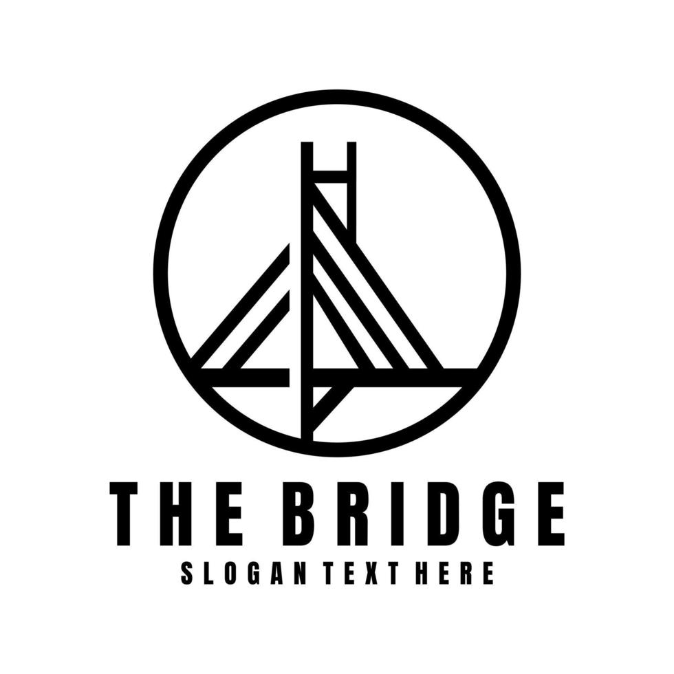 bridge line logo design vector