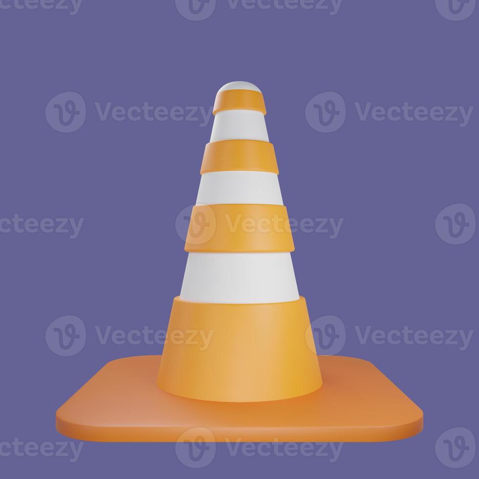 3d icon cone traffic orange photo