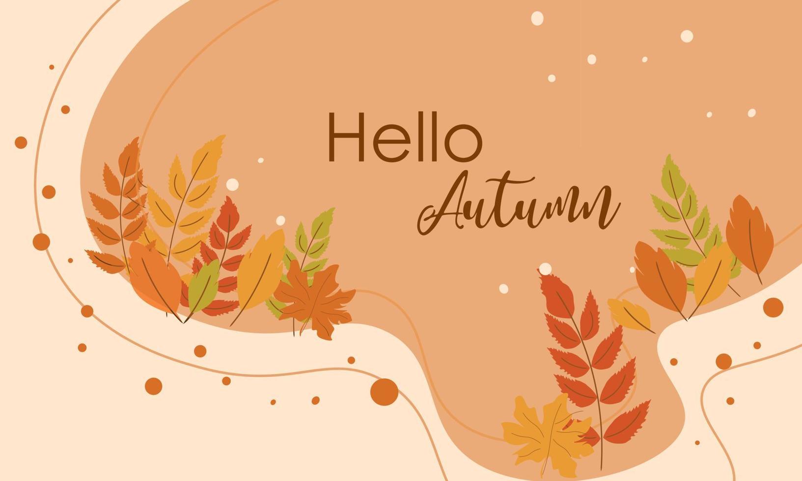 Autumn background illustration vector. Flat background of autumn. The colors of the autumn gamut are perfect for scrapbooking paper and as separate design elements. vector