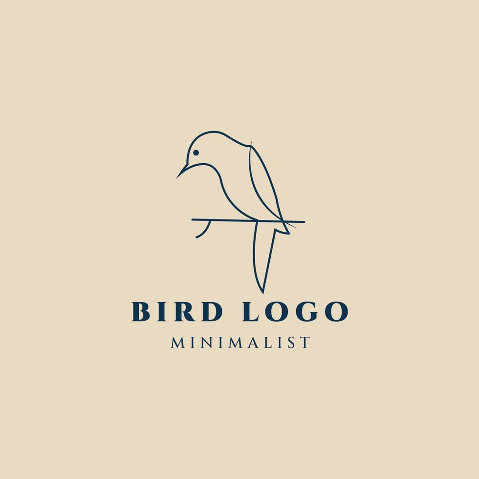 logotipo de arte de línea de aves, icono y símbolo, diseño de ilustración vectorial vector