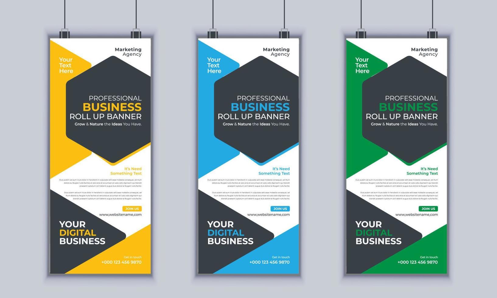 Corporate Business Roll up Banner Design, Multipurpose Roll Up Banner Standee Design, Vector Banner Template, Corporate Identity Print Template