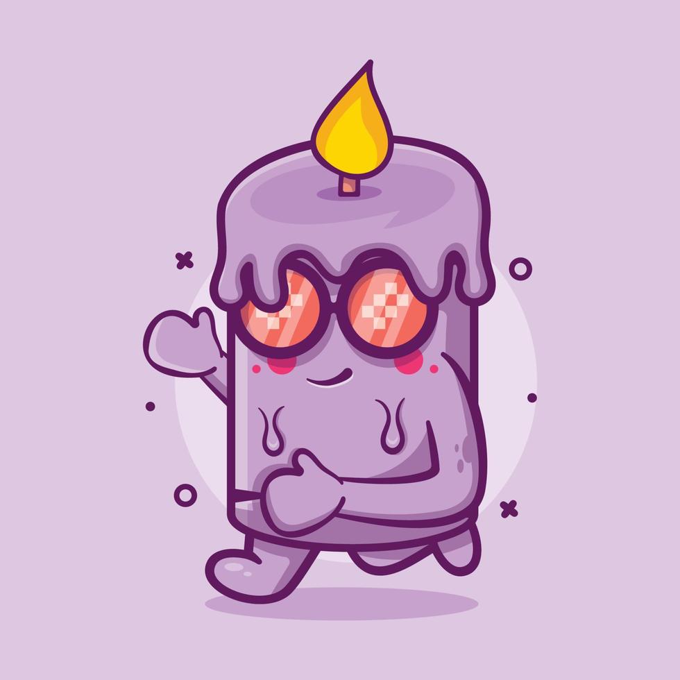 funny candle character mascot running isolated cartoon in flat style design vector
