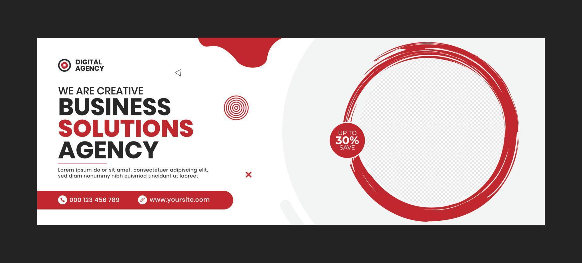 Digital marketing agency social media cover template 11708085 Vector ...