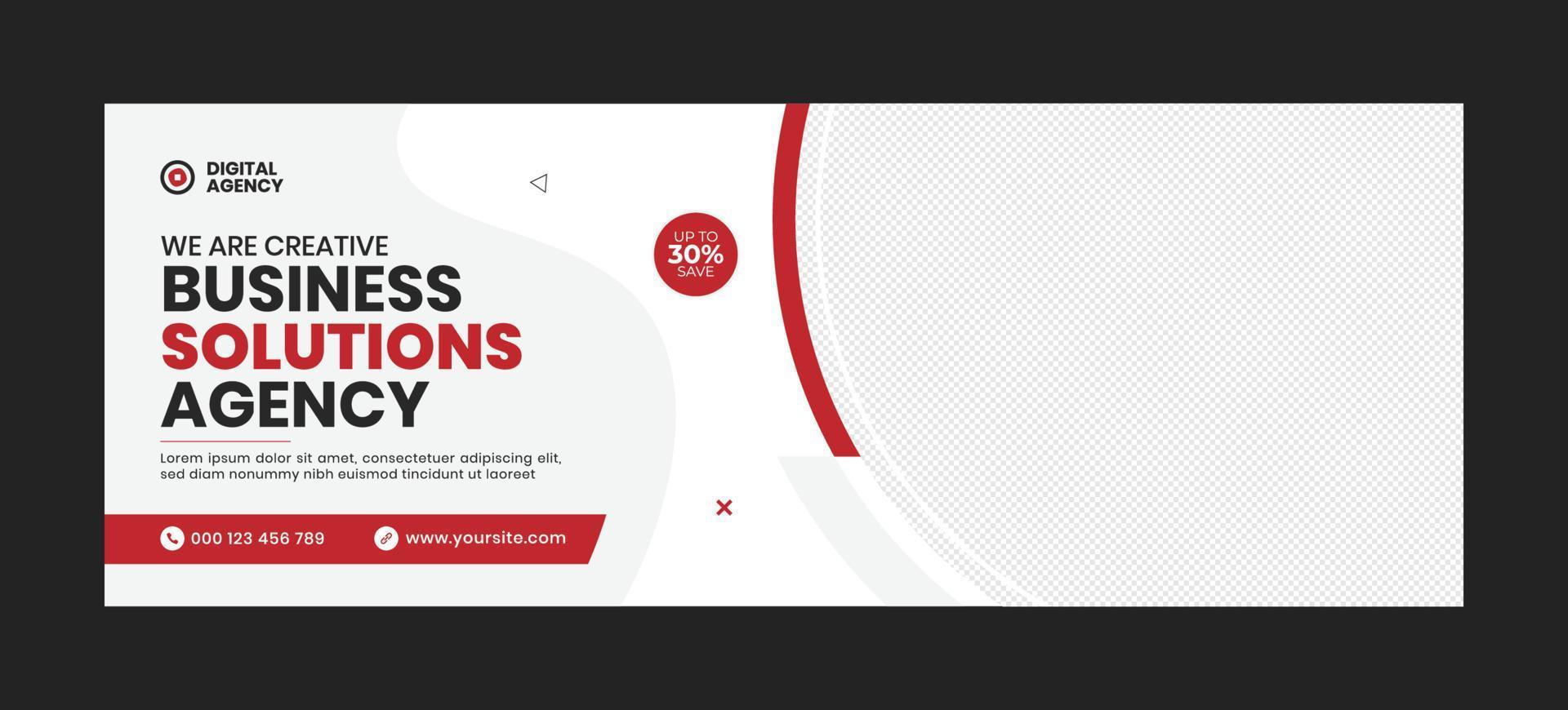 Marketing agency social media cover and banner template vector