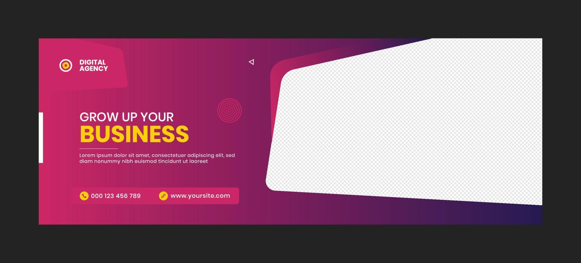 Marketing agency social media cover and banner template vector