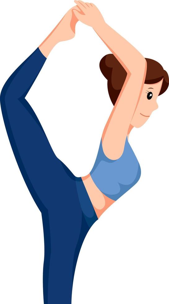 Young Girl in Yoga Pose Character Design Illustration vector