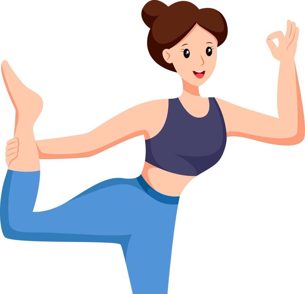 Woman Yoga Pose Character Design Illustration vector