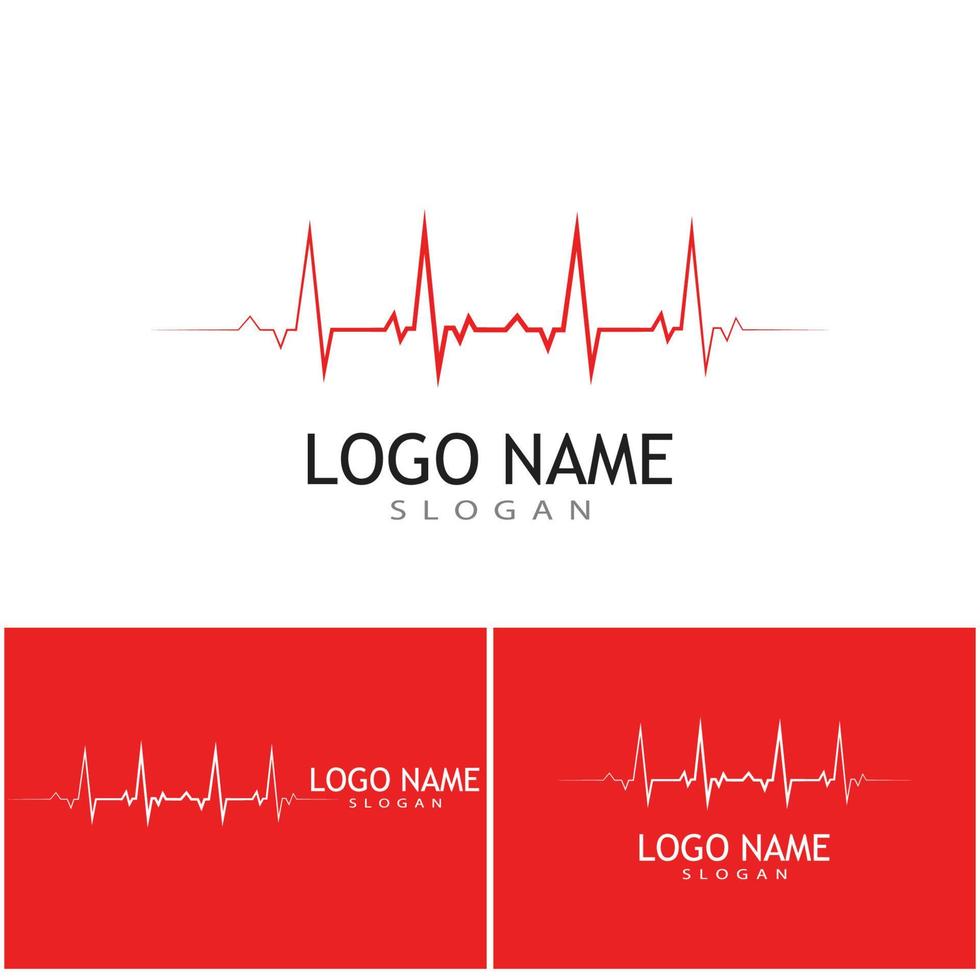 Pulse line ilustration vector template