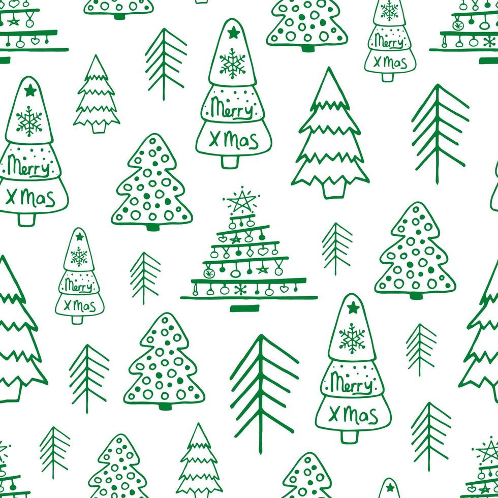 Doodle christmas seamless pattern vector