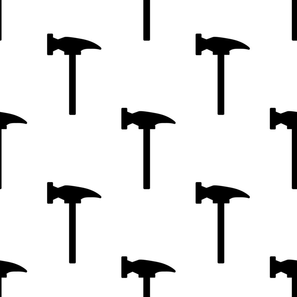 Hammer pattern in simple style on white background. Vector image to use as print in clothing or background