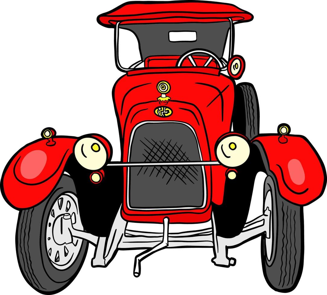 coche rojo antiguo vector