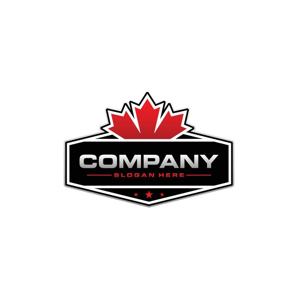 Leaf Maple Badge Stamp Modern Logo vector