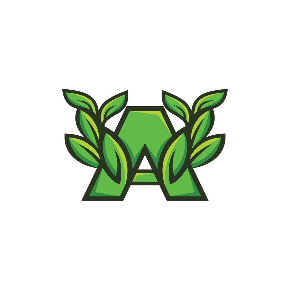 Letter A Leaf Nature Ecology Simple Logo vector