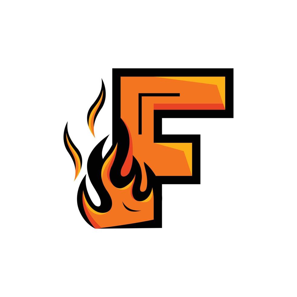 Letter F Burn Fire Creative Modern Logo vector