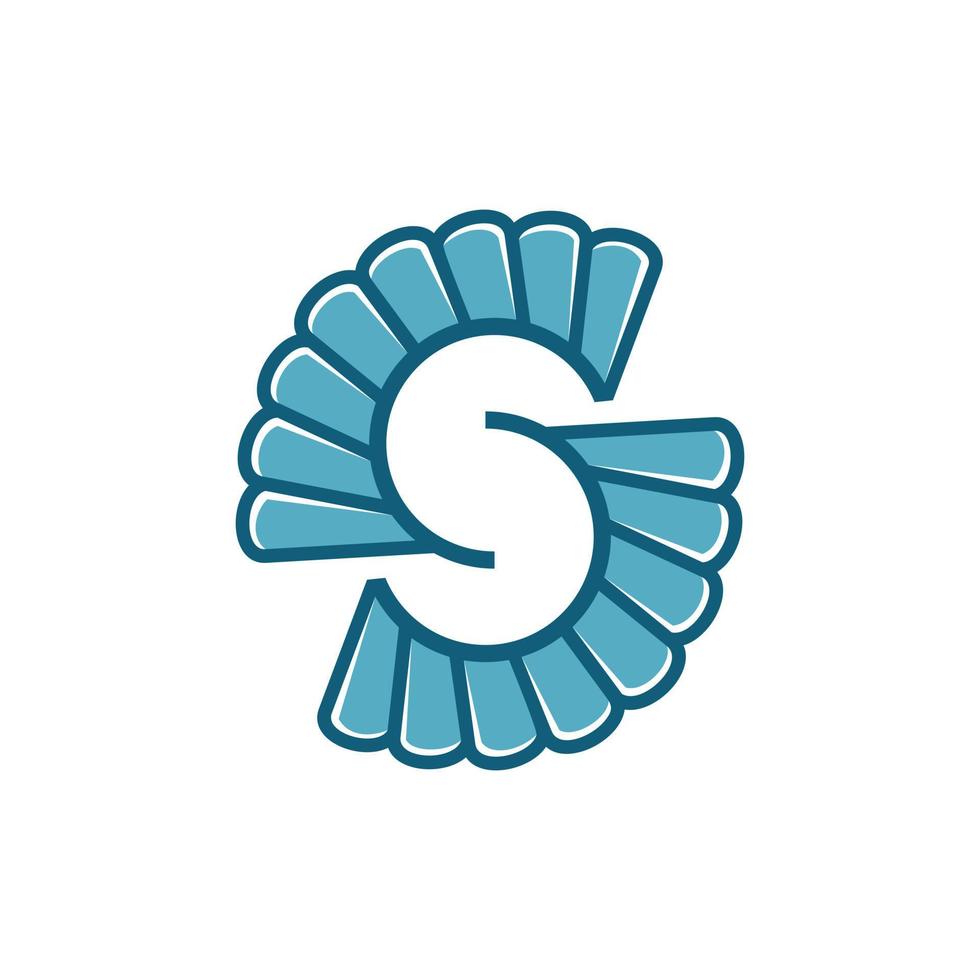 Letter S Shell Clam Modern Simple Logo vector