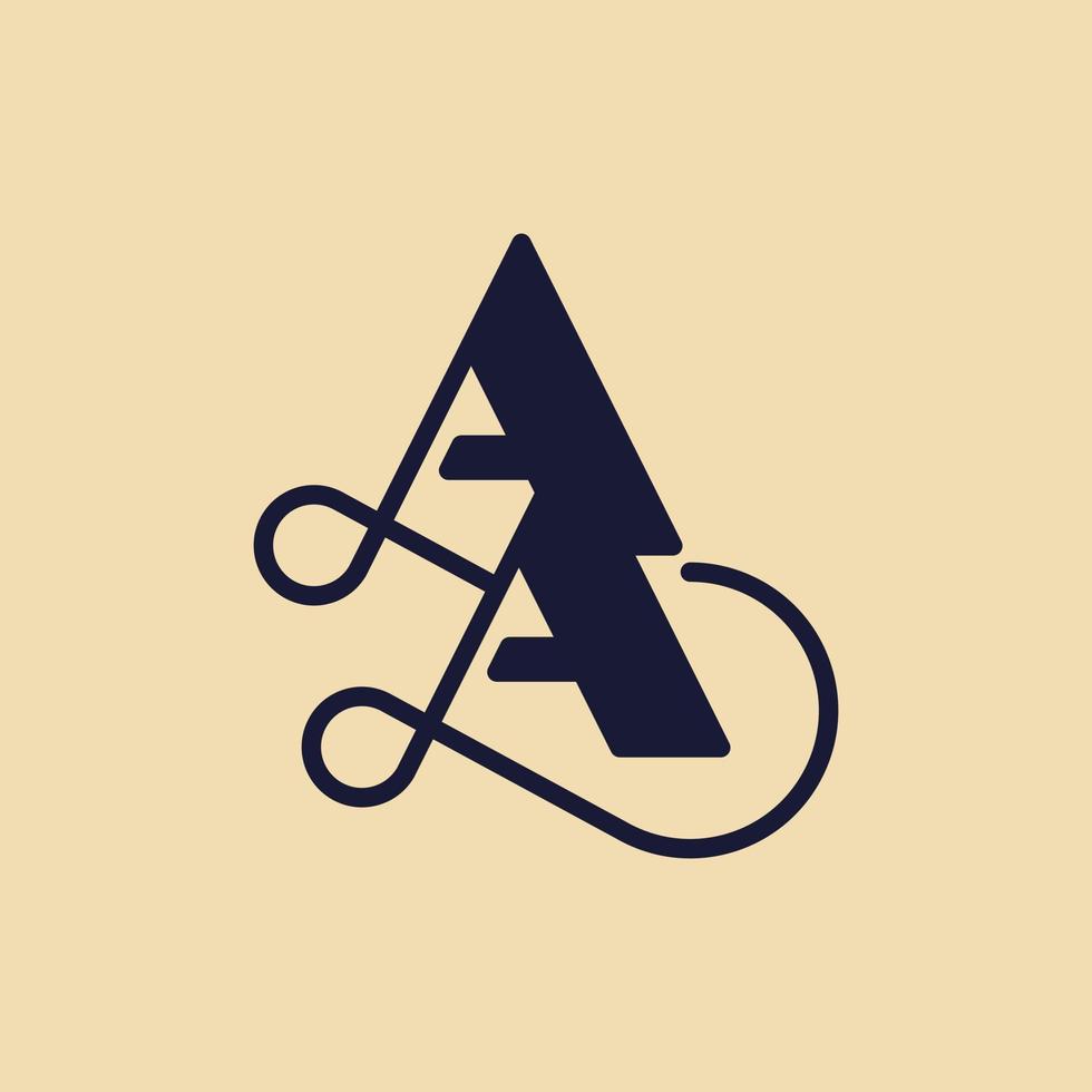 letra aa estilizado monograma simple logo vector