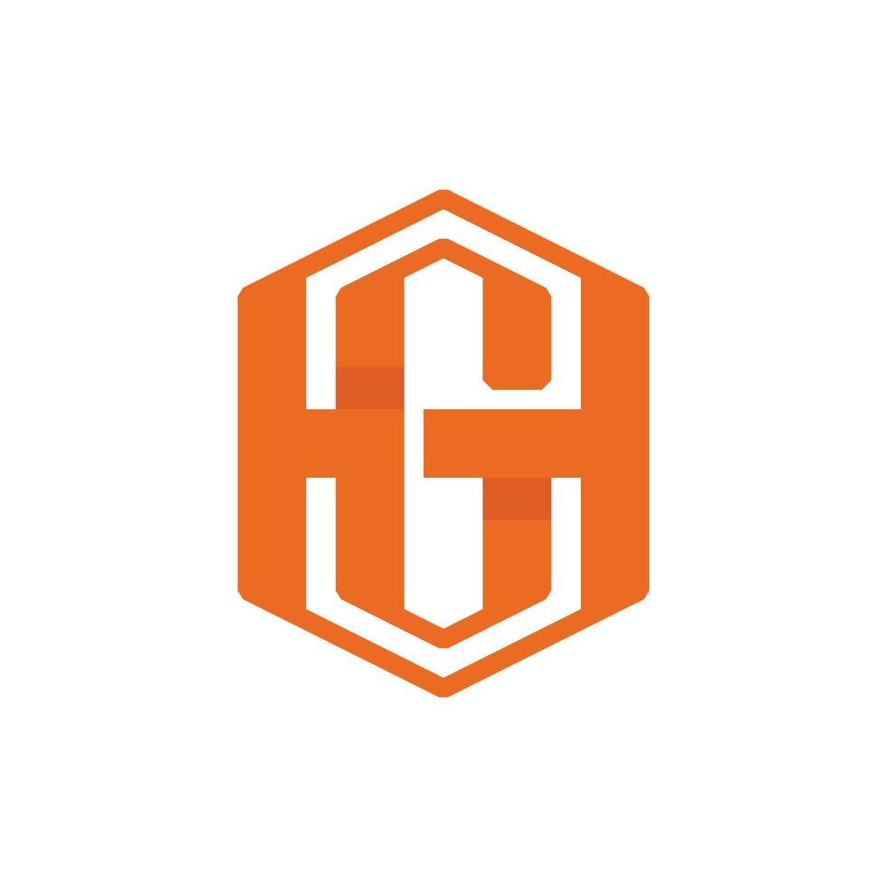 Letter HG Geometric Monogram Business Logo vector