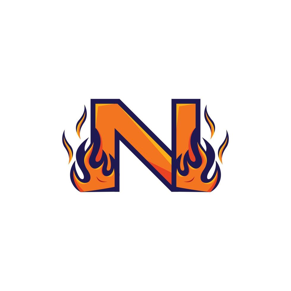 Letter N Fire Abstract Modern Creative Logo vector