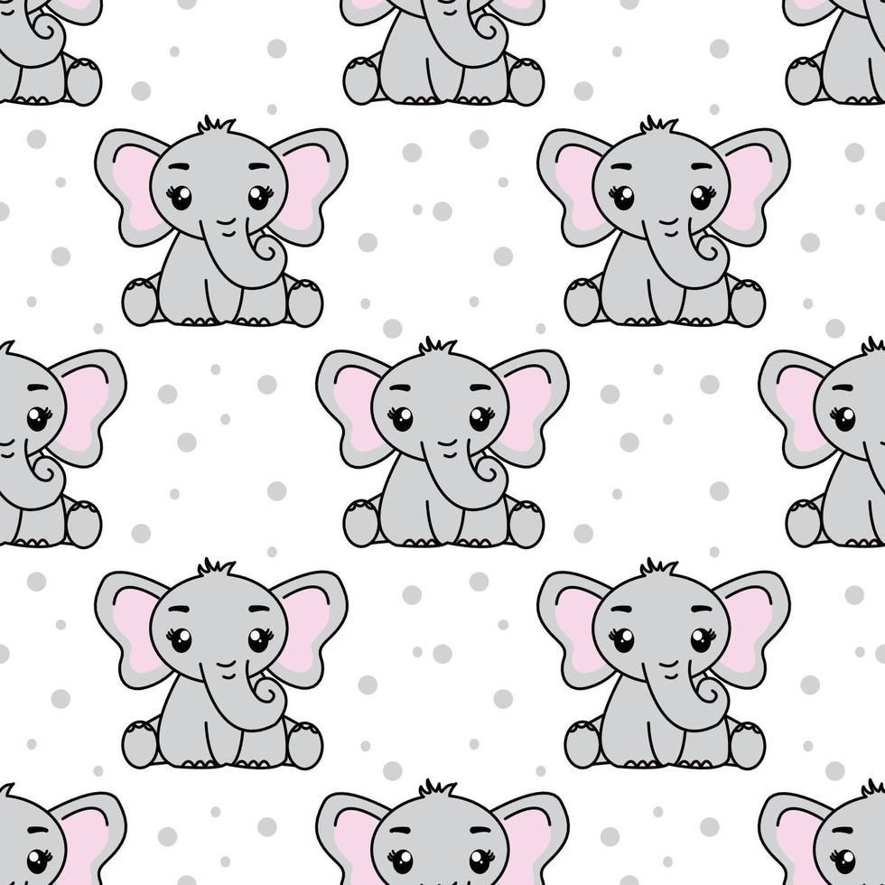 patrón sin costuras con elefante lindo, textura infantil creativa. genial para tela, ilustración vectorial textil. vector