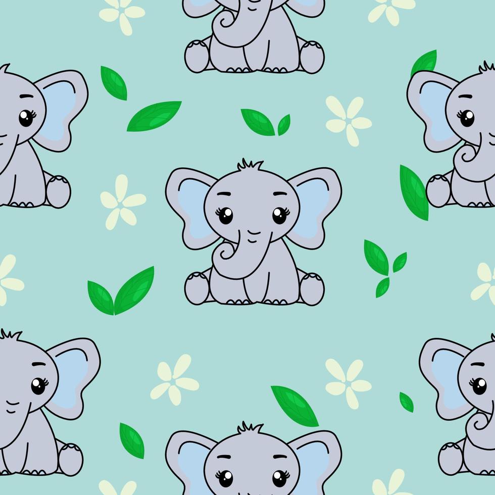 patrón sin costuras con elefante lindo, textura infantil creativa. genial para tela, ilustración vectorial textil. vector