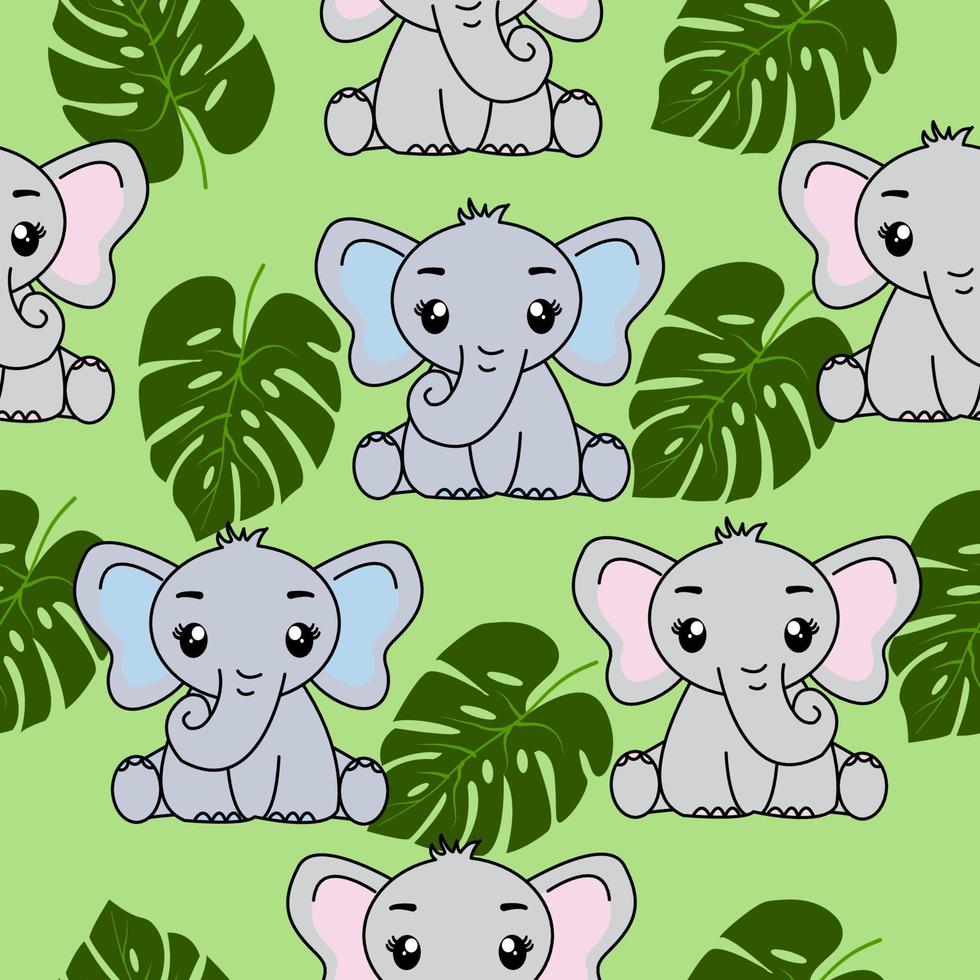 patrón sin costuras con elefante lindo, textura infantil creativa. genial para tela, ilustración vectorial textil. vector