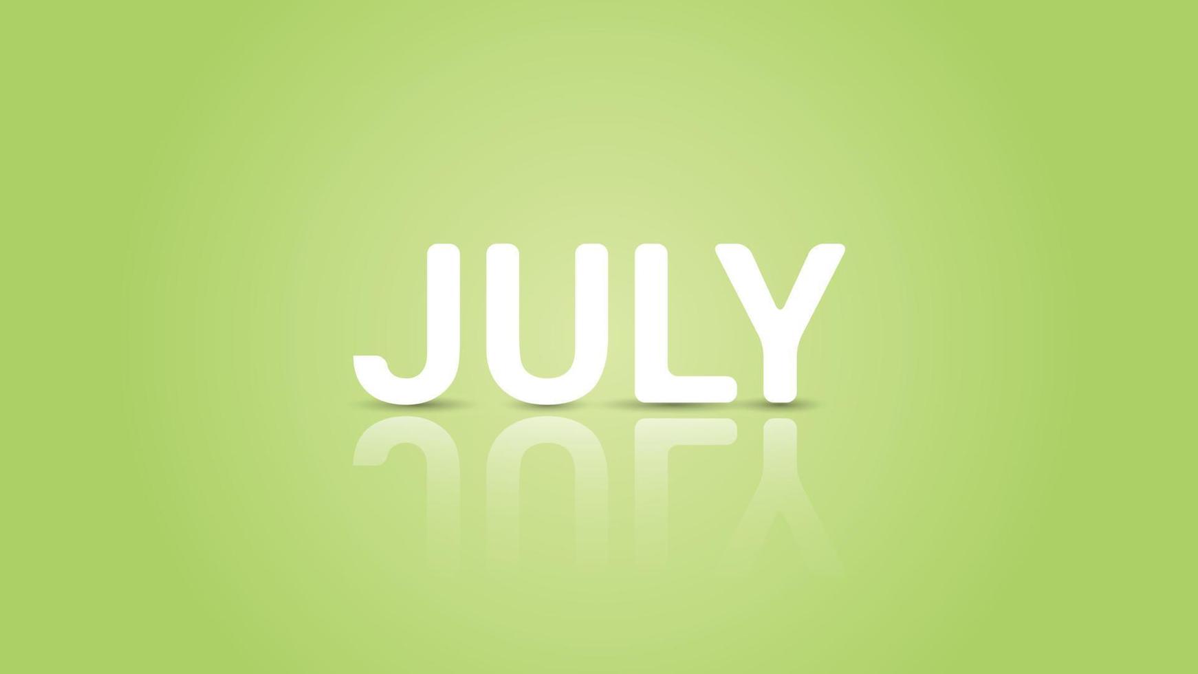 July Text in 3D Style vector