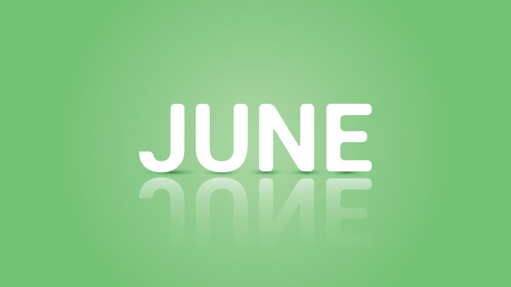 June Text in 3D Style vector