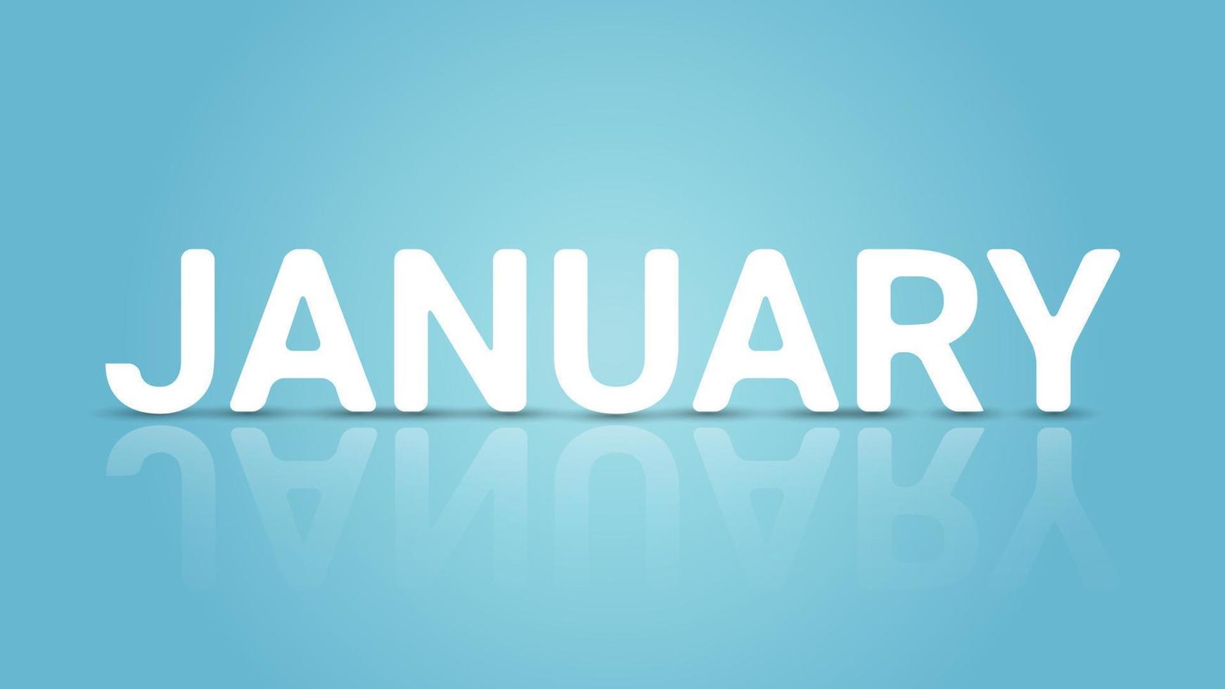 January Text in 3D Style vector