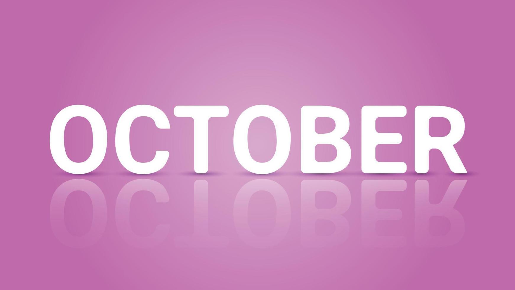 October Text in 3D Style vector