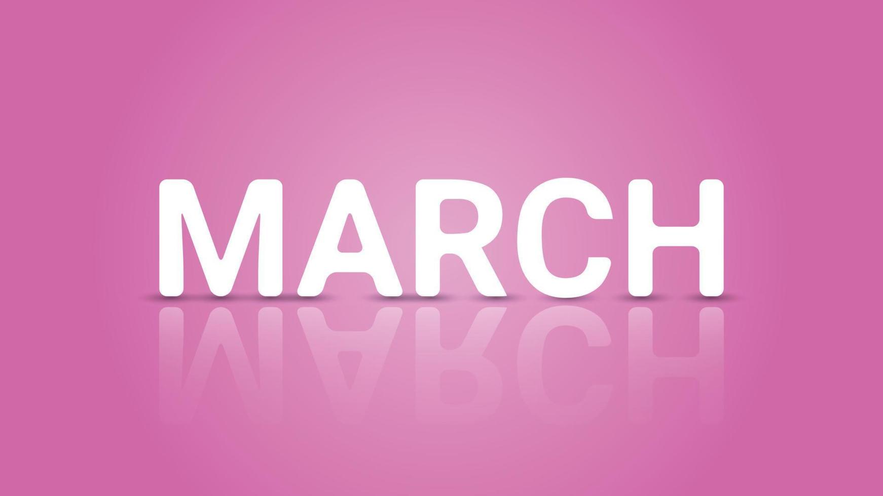 March Text in 3D Style vector