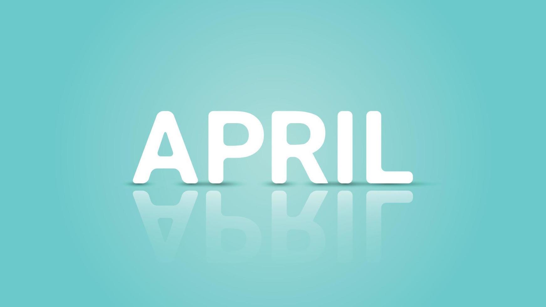 April Text in 3D Style vector