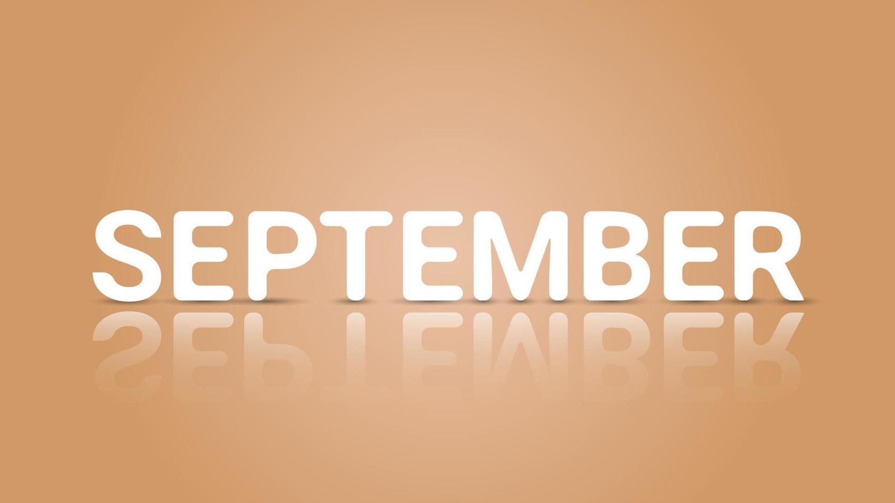 September Text in 3D Style vector