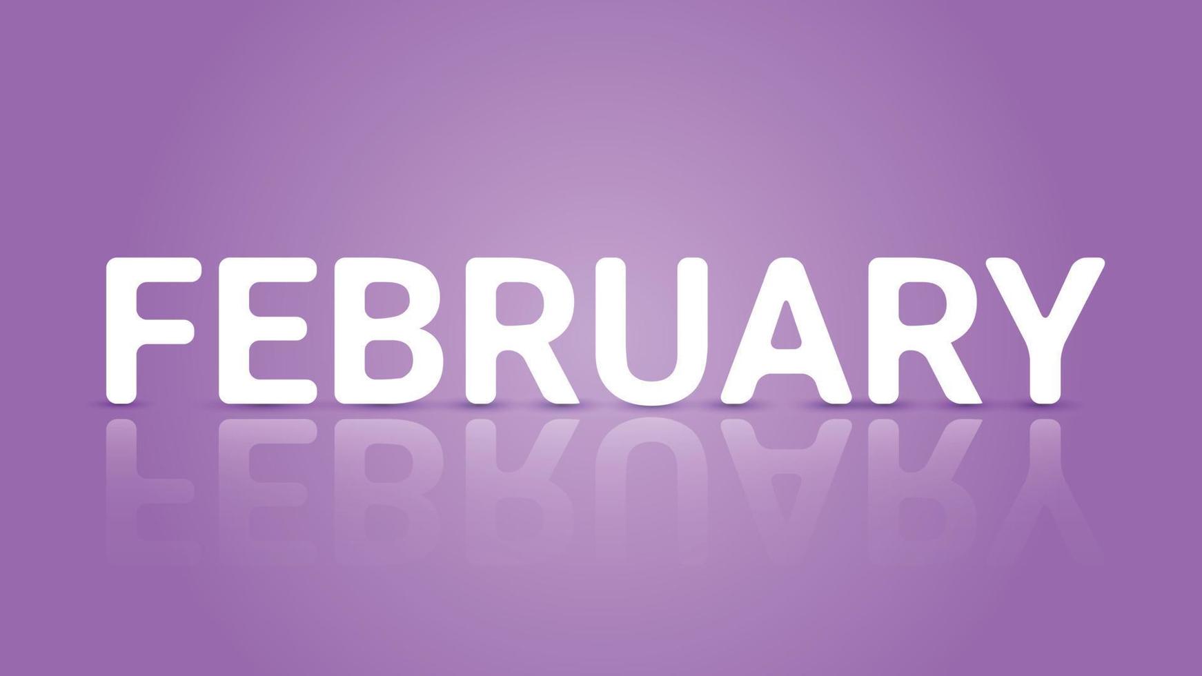 February Text in 3D Style vector