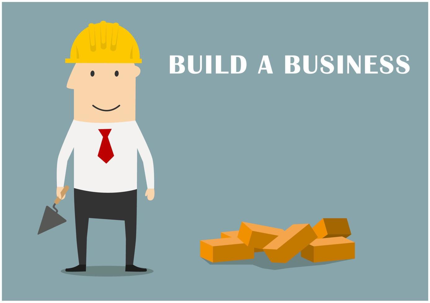 Businessman building a new business vector