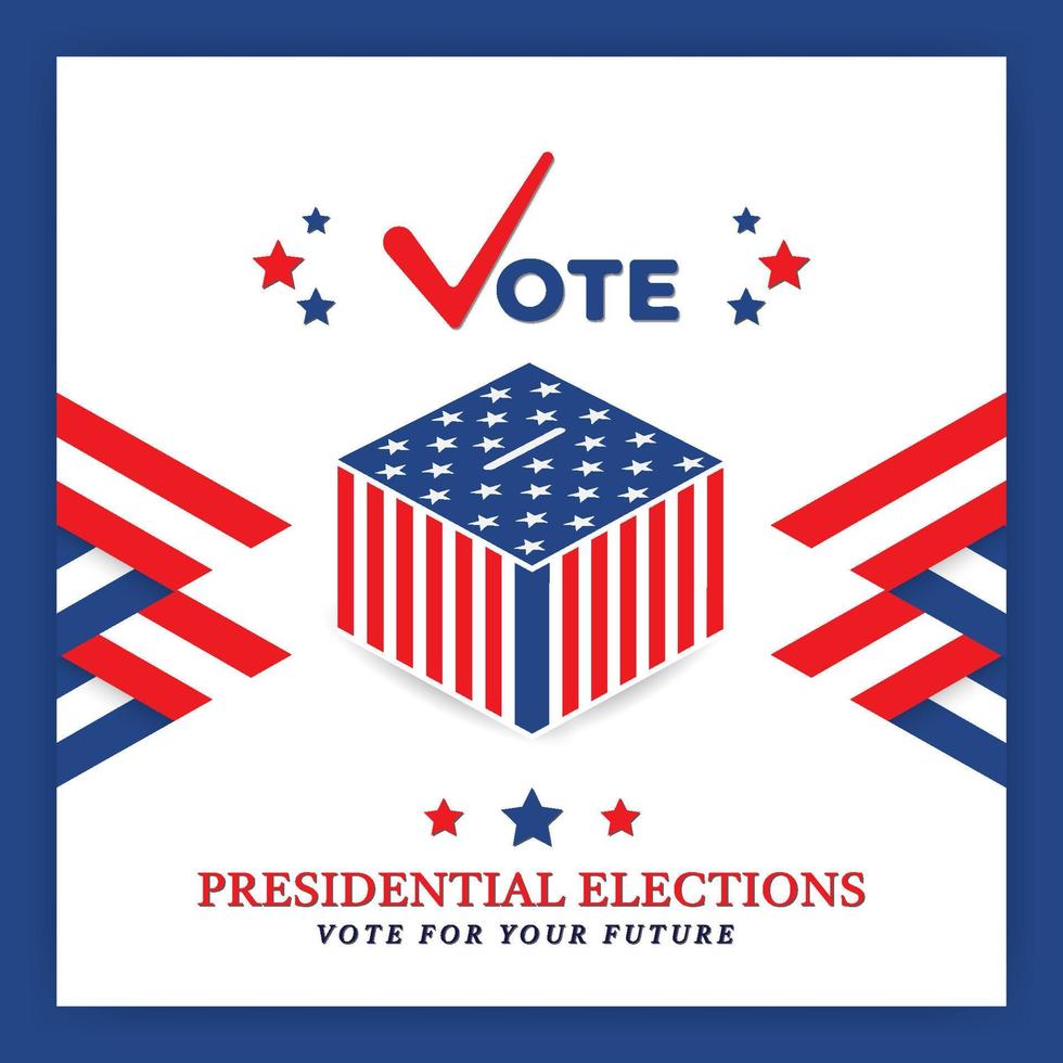 banner de voto presidencial estadounidense rectangular para banner de propósito de elección estadounidense vector