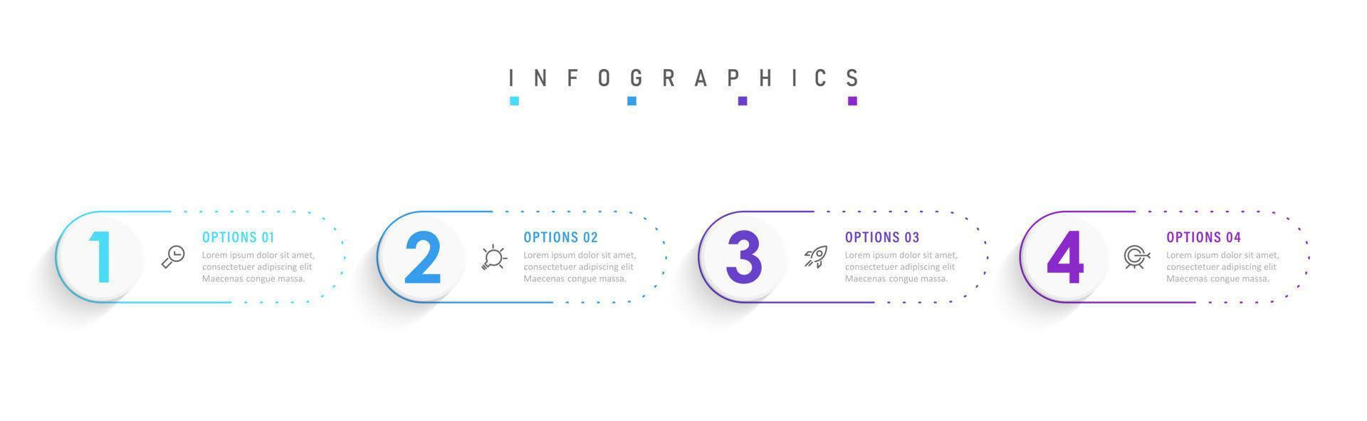 Vector Infographic label design template with icons and 4 options or steps. Can be used for process diagram, presentations, workflow layout, banner, flow chart, info graph.