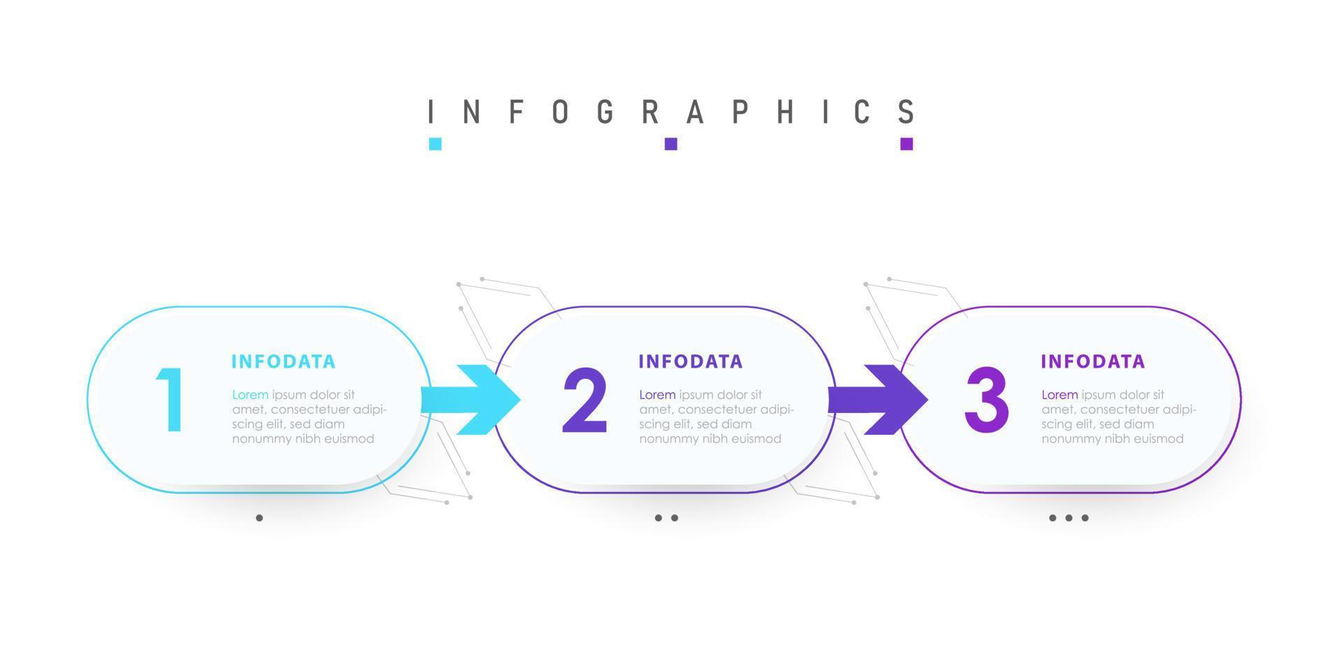 Vector Infographic label design template with icons and 3 options or steps. Can be used for process diagram, presentations, workflow layout, banner, flow chart, info graph.