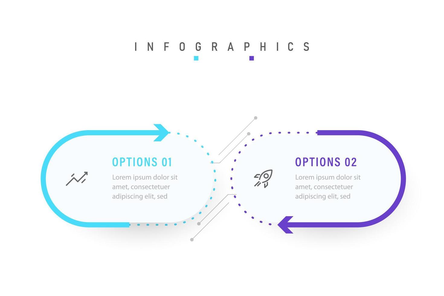 Vector Infographic label design template with icons and 2 options or steps. Can be used for process diagram, presentations, workflow layout, banner, flow chart, info graph.