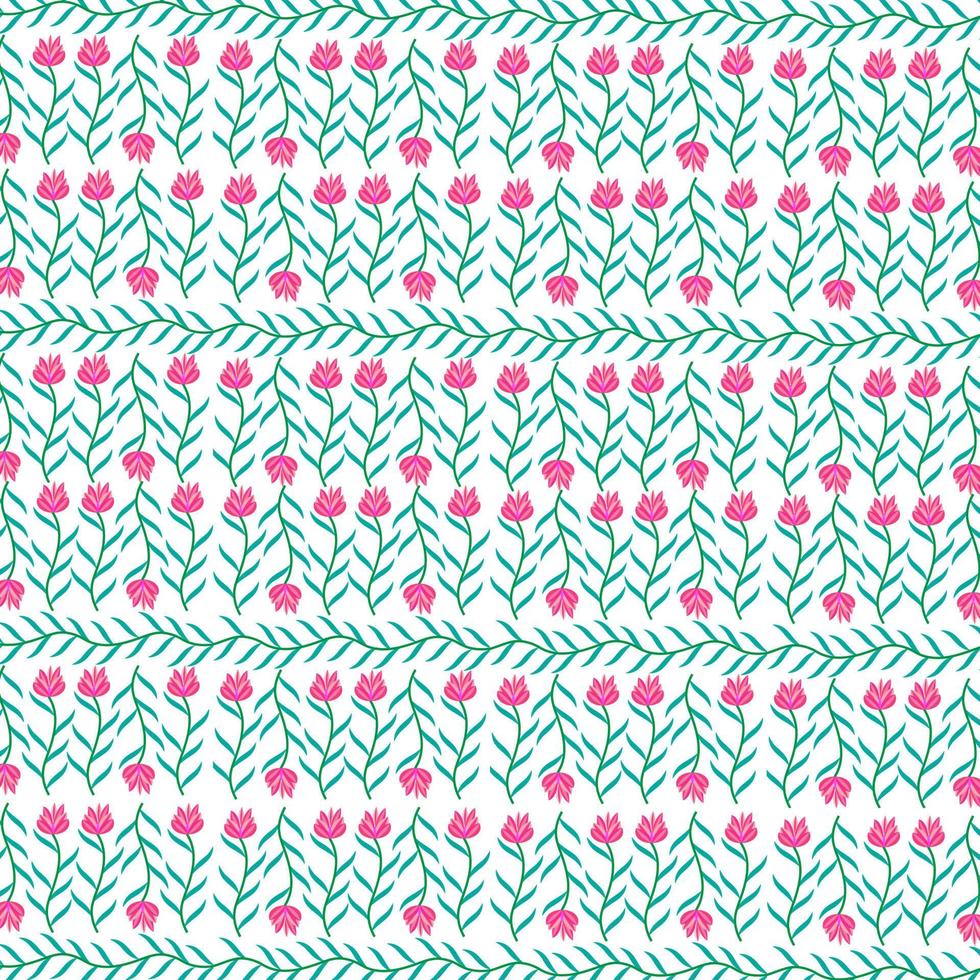 Vetor seamless floral colorful pattern on a white background.Floral seamless pattern. Plant texture for fabric, wrapping, wallpaper and paper. Decorative print. vector