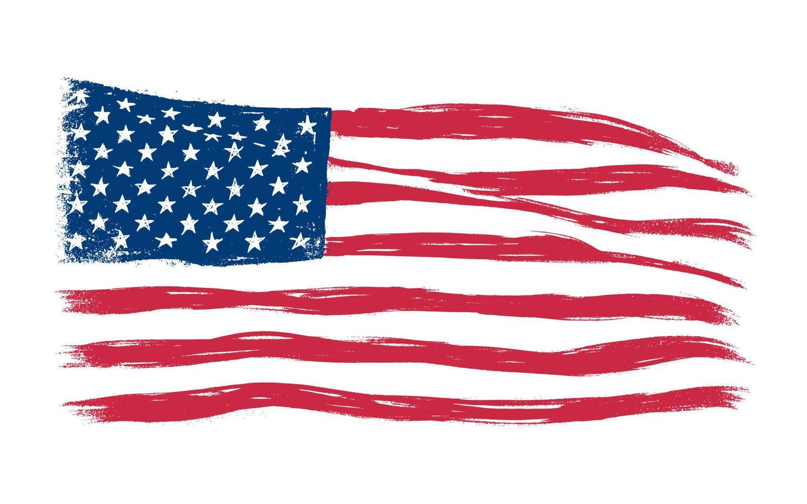 Grunge flag of the USA on the white background vector illustration