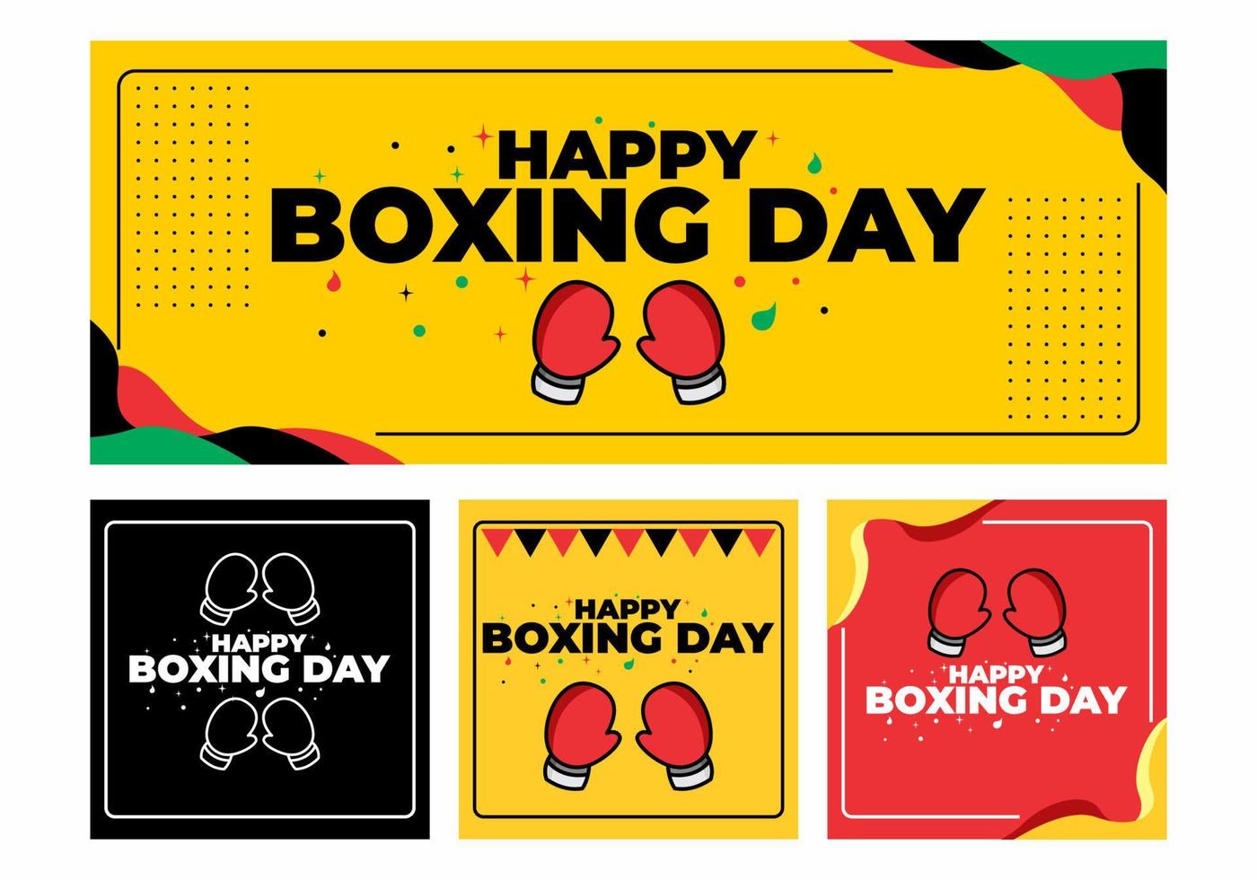 feliz día del boxeo banner de redes sociales vector