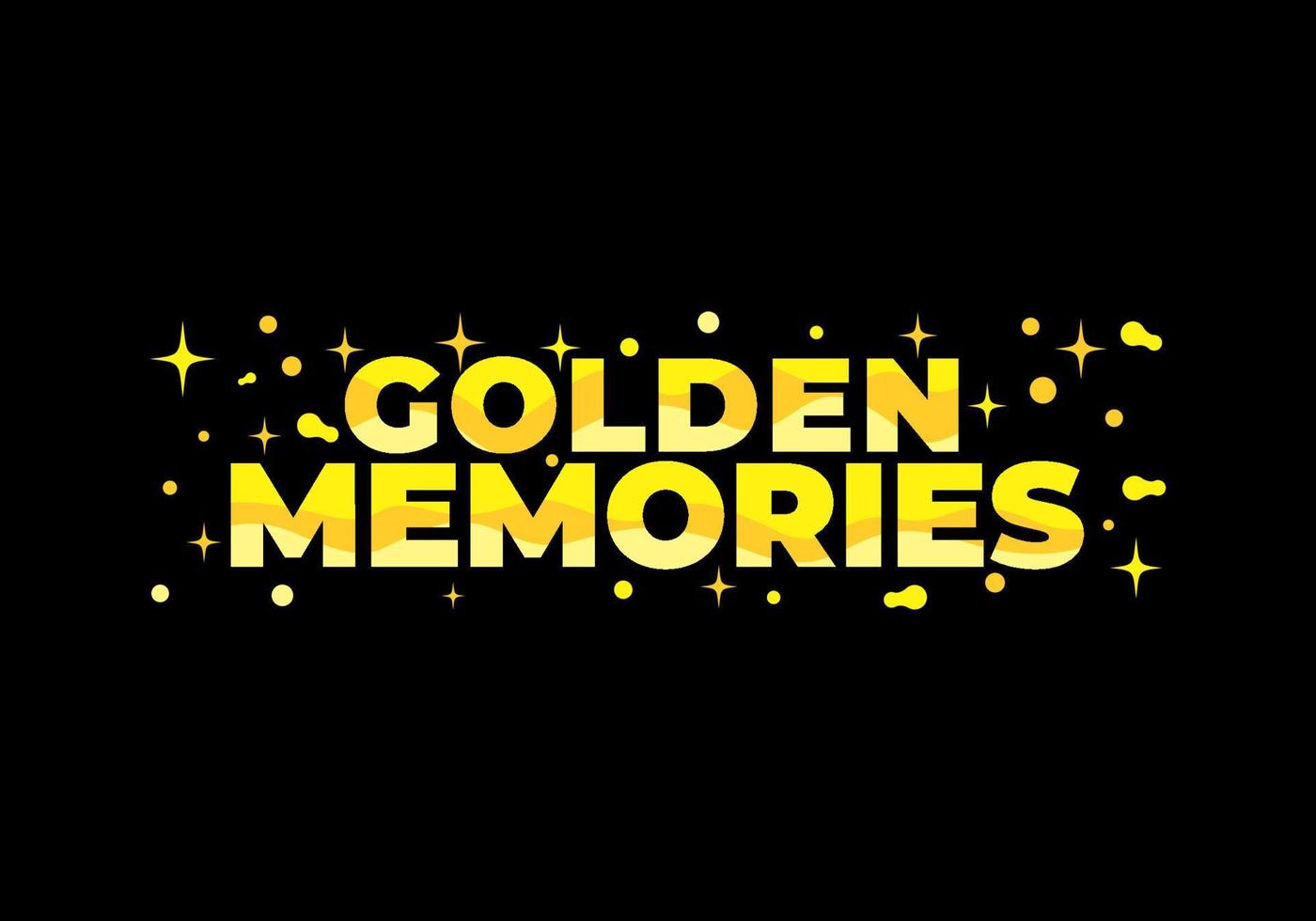 Text effect design, Golden memories vector