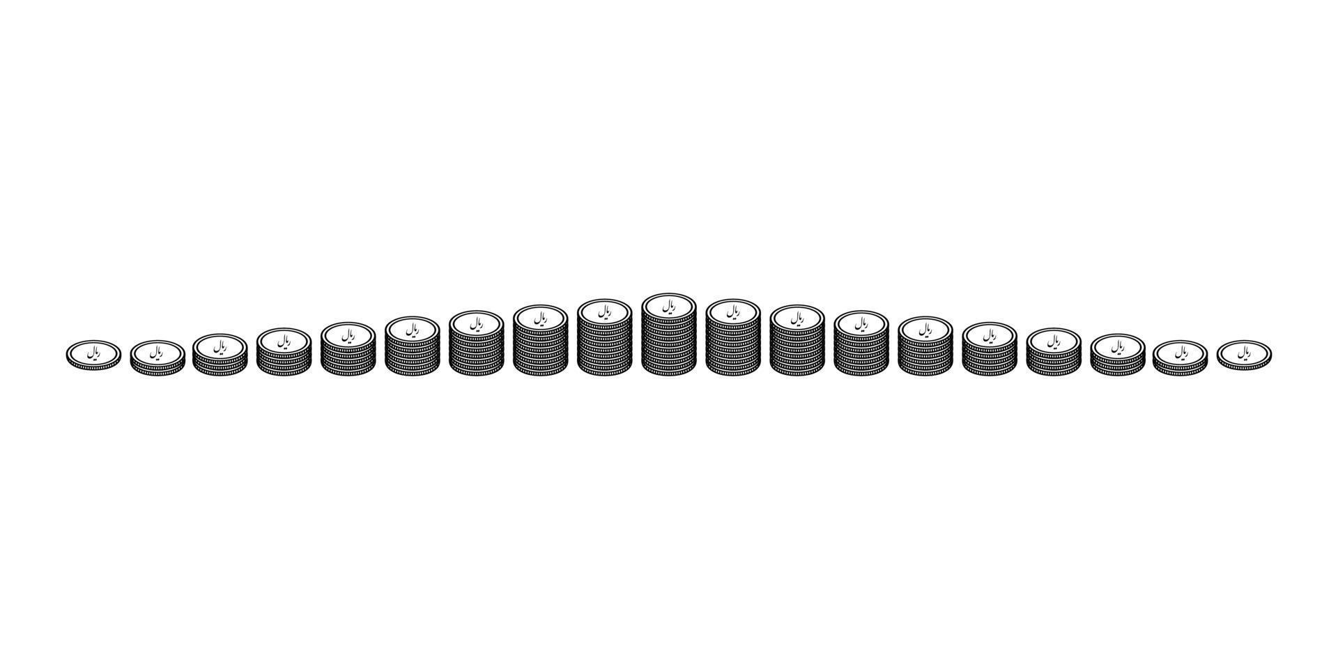 Stack of Rial, IRR, Iran Currency Icon Symbol. Vector Illustration