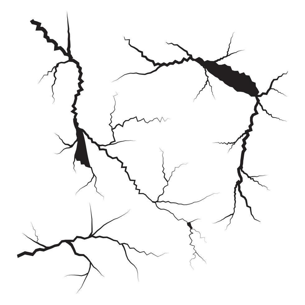 Printhand drawn cracked wall, ground, glass, egg. doodle break set. vector illustration