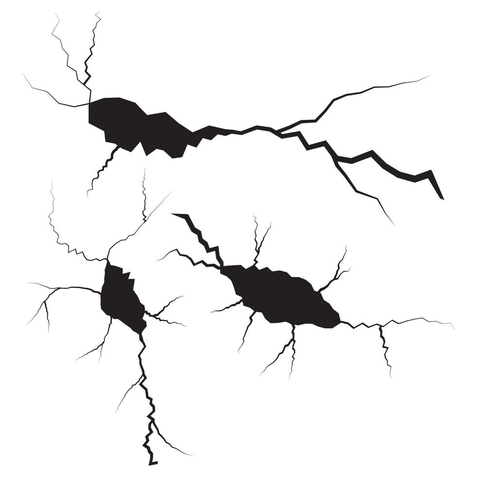 Printhand drawn cracked wall, ground, glass, egg. doodle break set. vector illustration