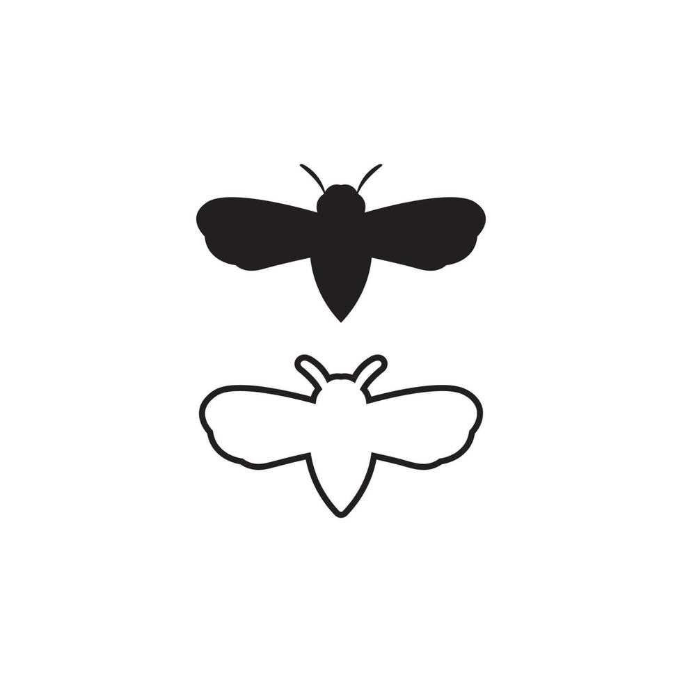 Honey and bee icon logo vector animal design and illustration